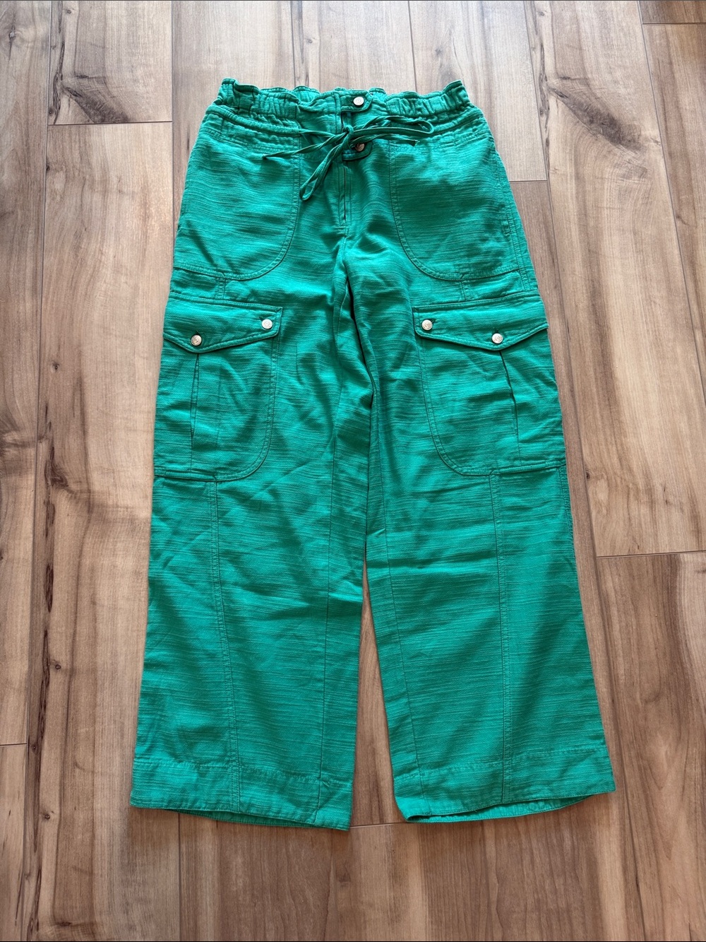 NEW Free People We The Free Park Ave Pull-On Utility Pants. Golf Green. Size M. - Picture 7 of 12
